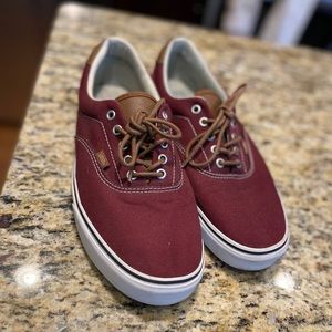 Vans Sz 13 Maroon & Brown Leather